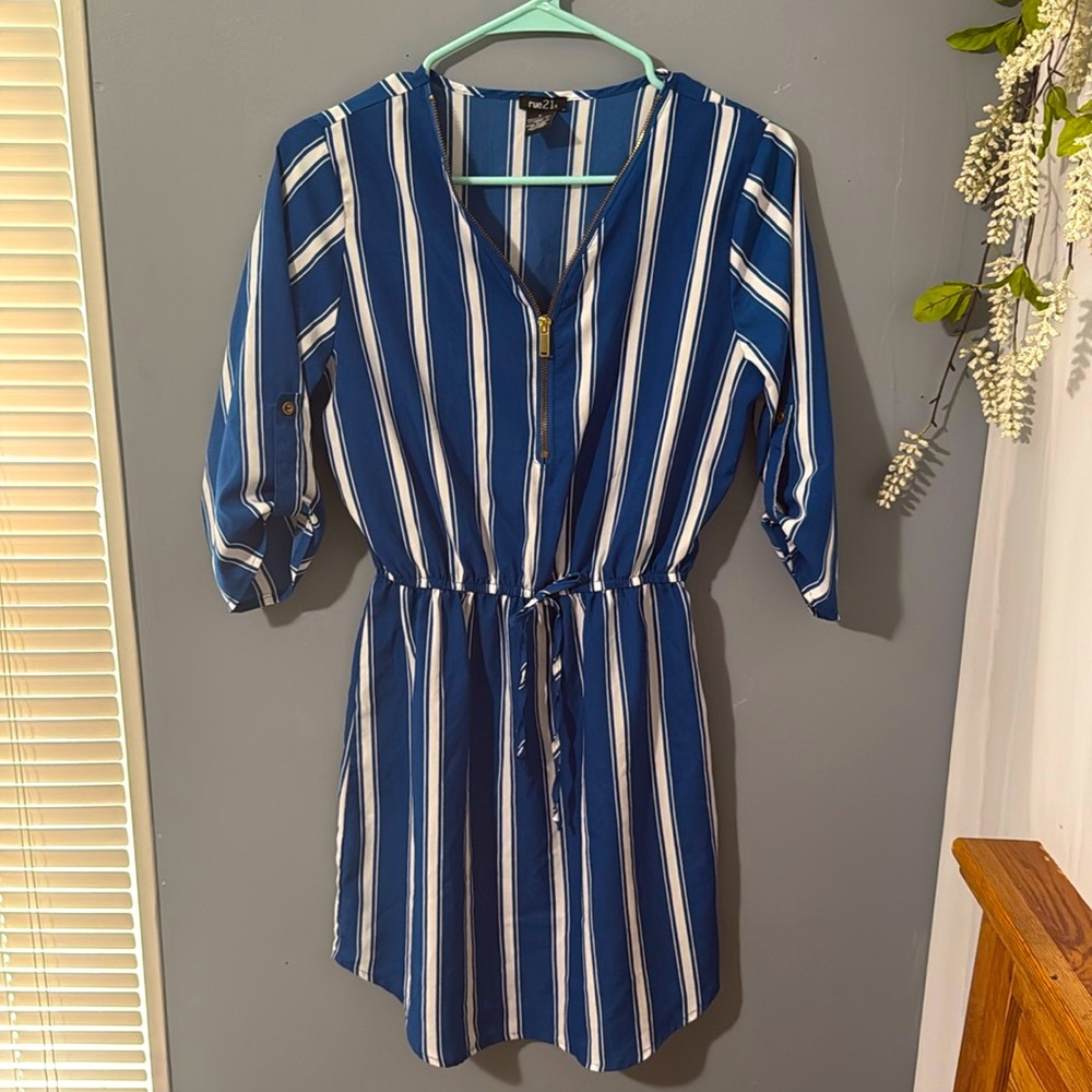 ☀️Rue 21 Striped Zipper Dress